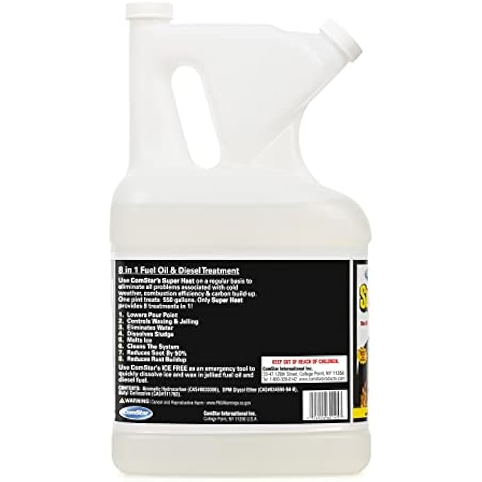 Comstar SUPER HEAT, 8-IN-1 FUEL OIL TREATMENT, CONTROLS WAXING & JELLING, MELTS ICE, LOWERS POUR POINT, DISSOLVES SLUDGE, REDUCES SOOT, BACTERIA, WATER; CLEANS PARTS, MADE IN USA, 1 GALLON (60-145) - Image 2